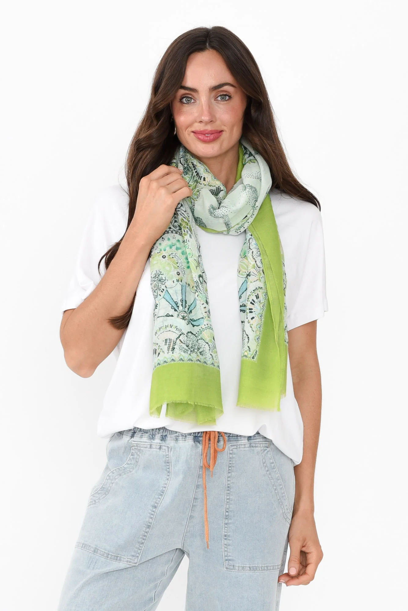 Suzuka Green Tree Scarf