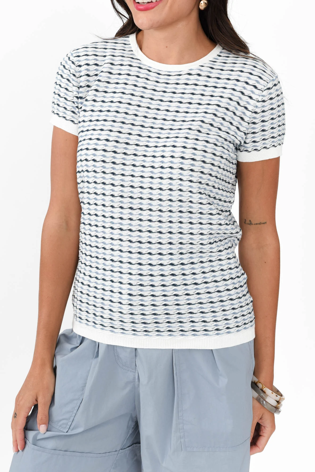 Ziggy Blue Stripe Cotton Knit Tee