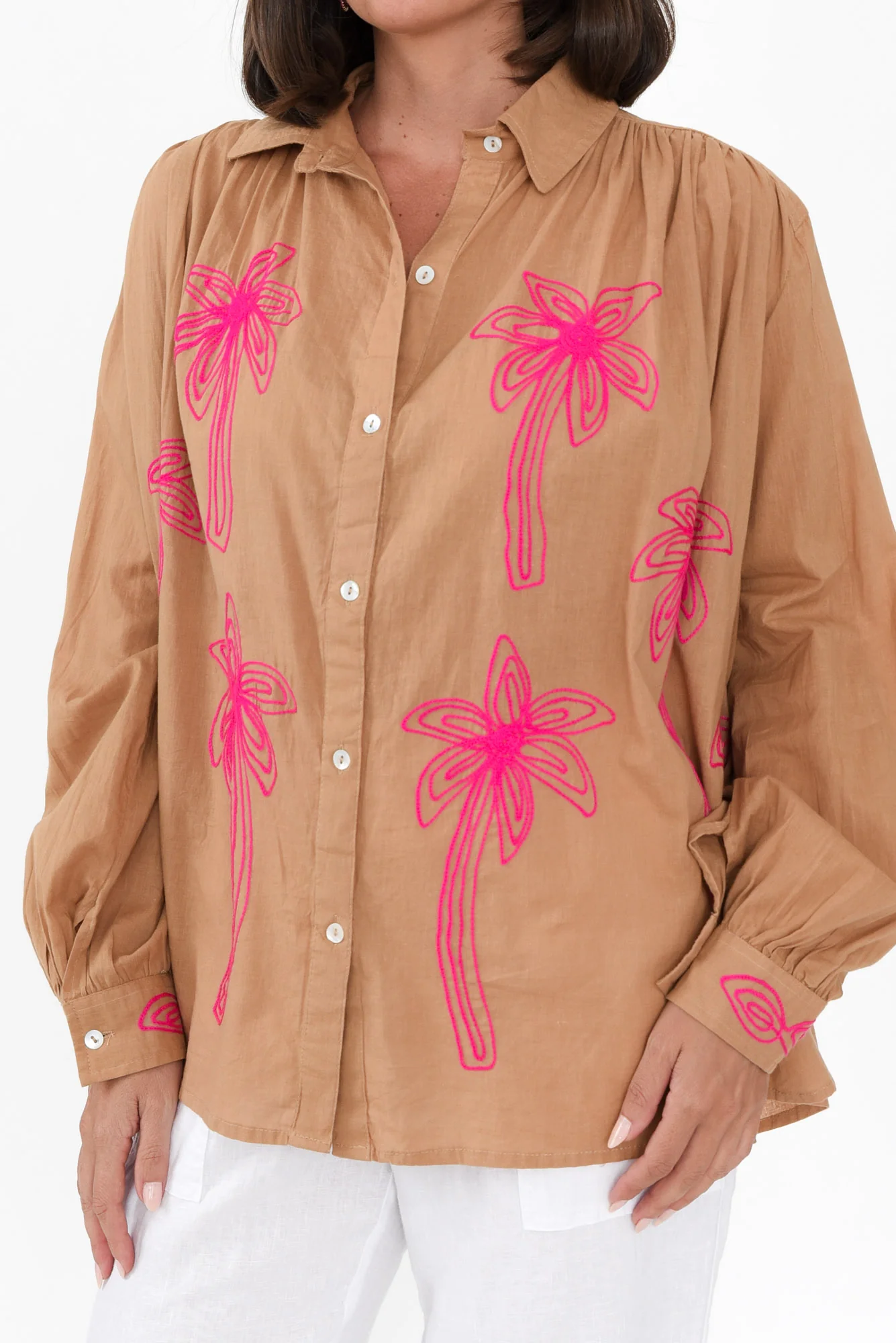 Pam Brown Embroidered Cotton Shirt