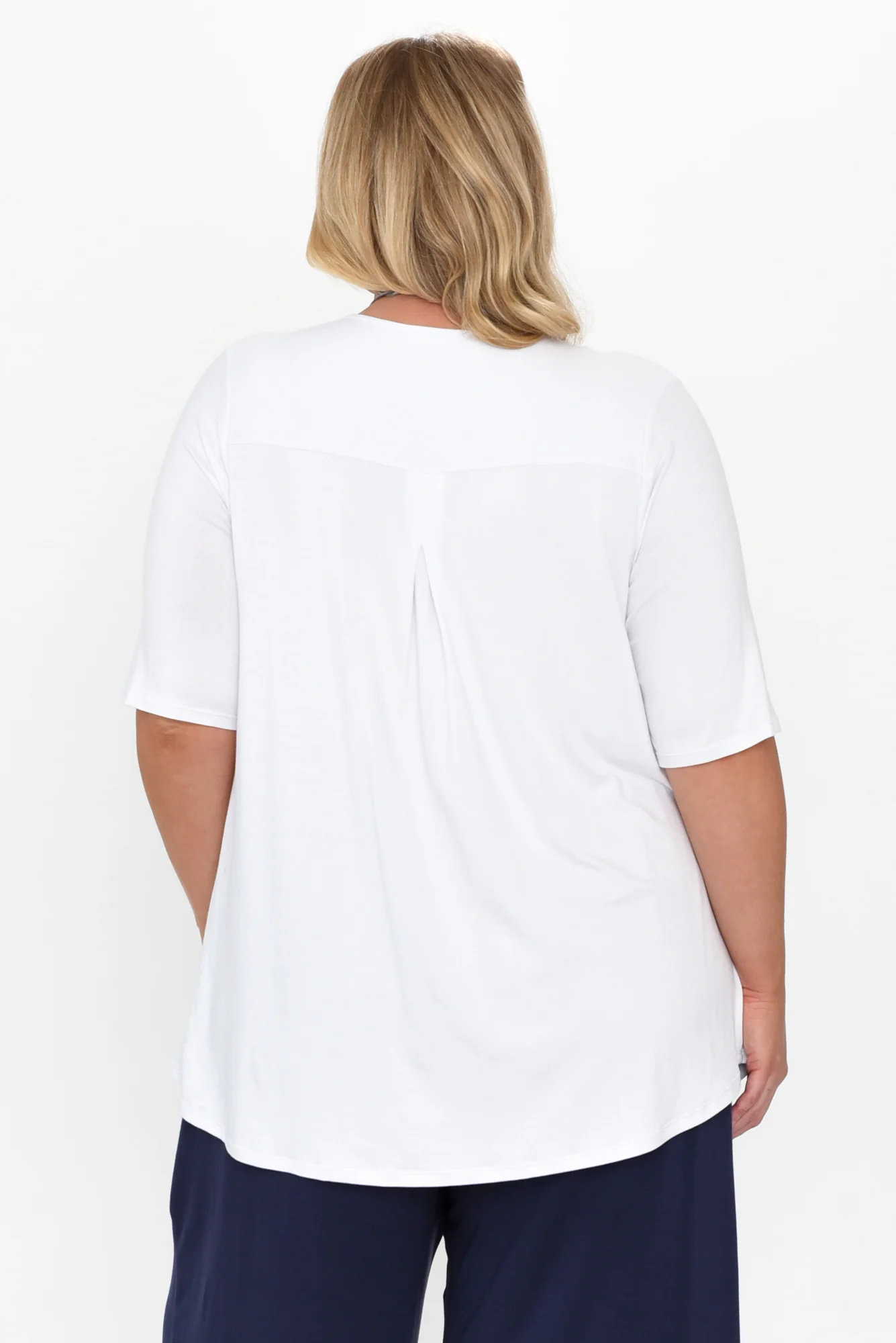 Maya White Half Sleeve Tee