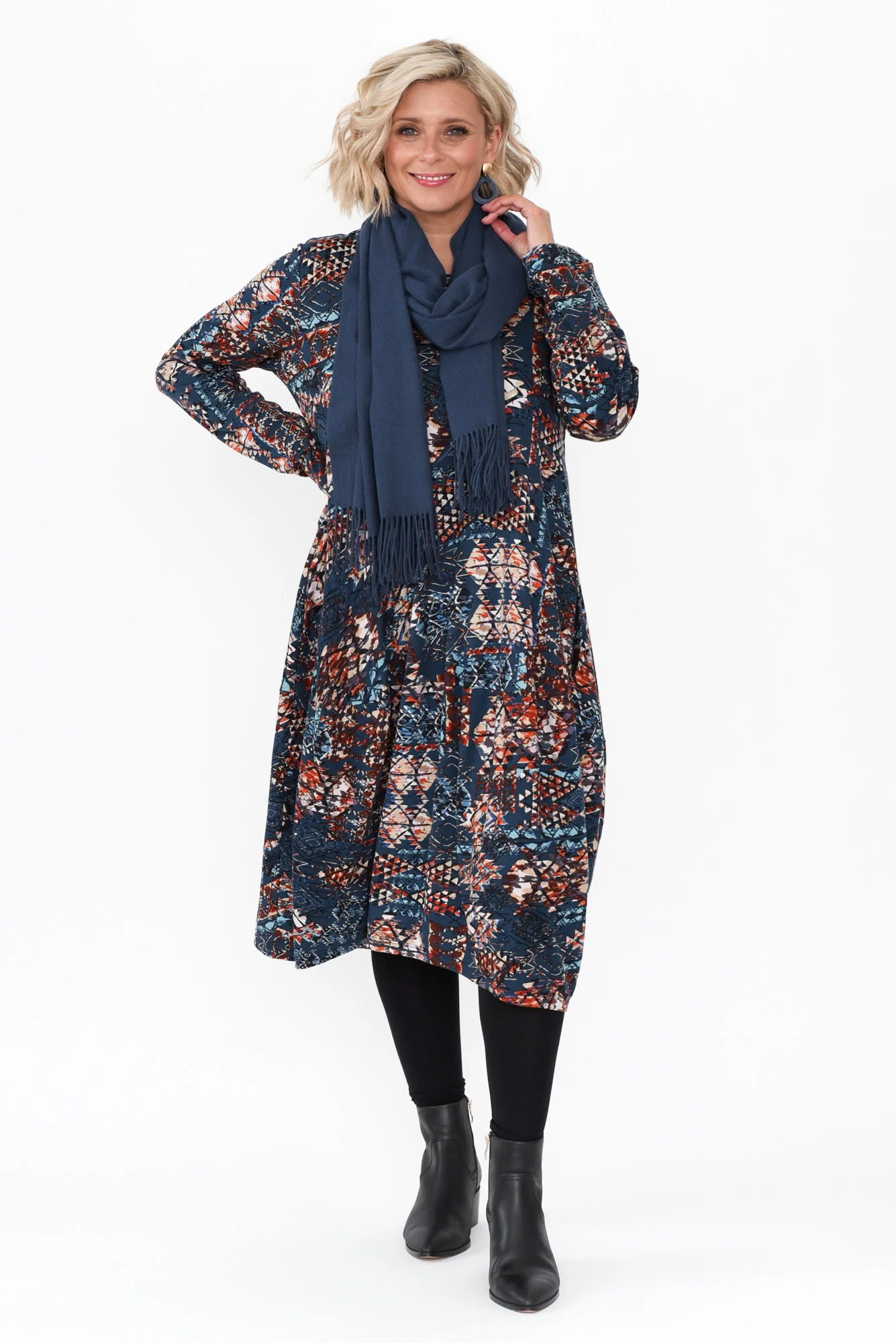 Adiyan Navy Aztec Pocket Dress