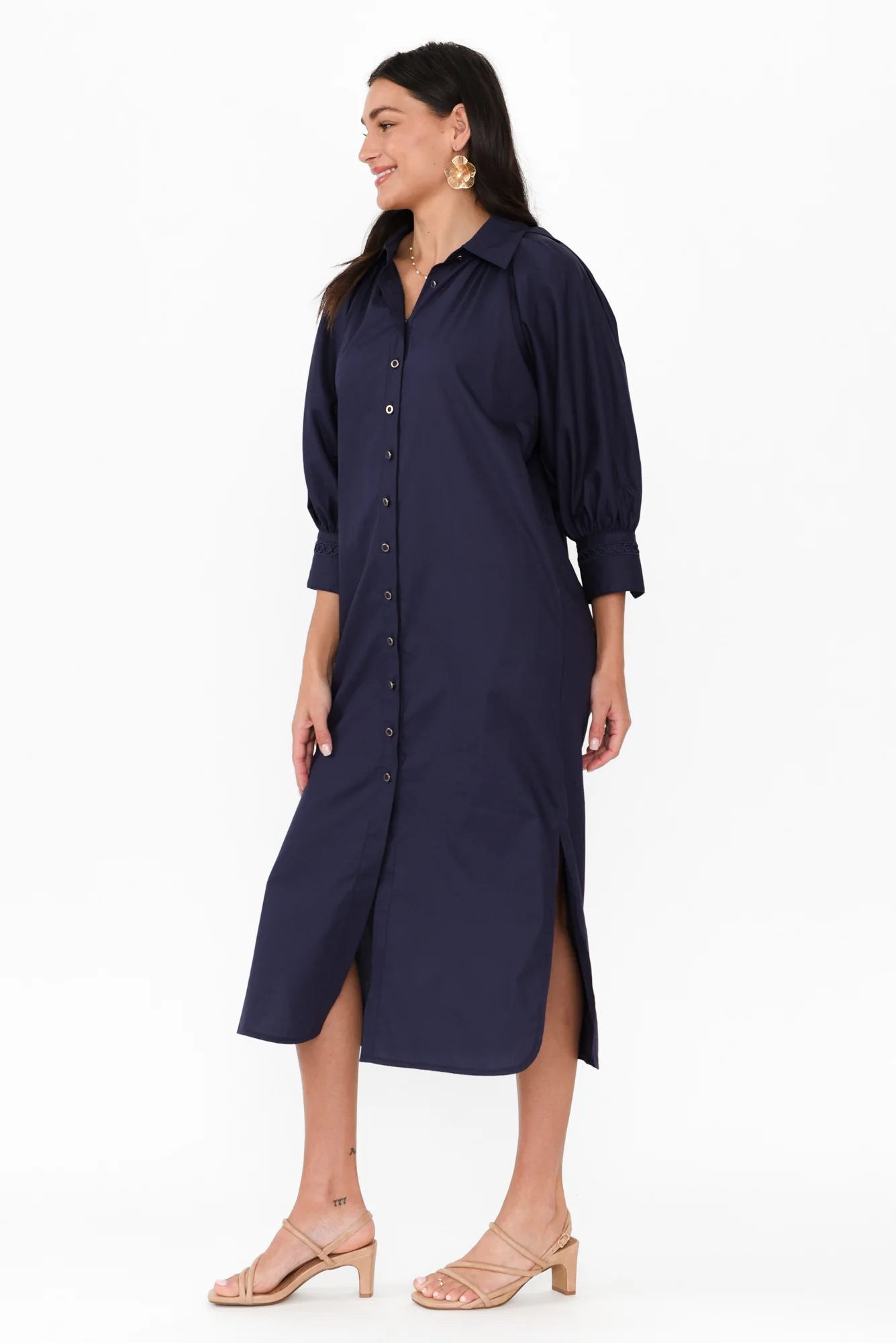 Almighty Navy Shirt Dress