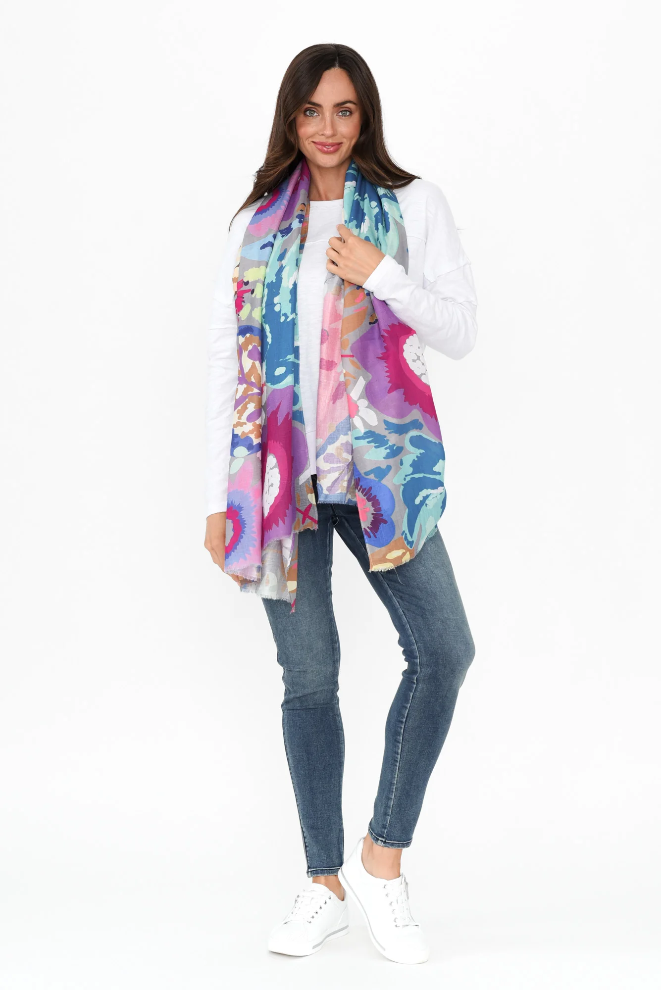 Florence Pink Floral Scarf