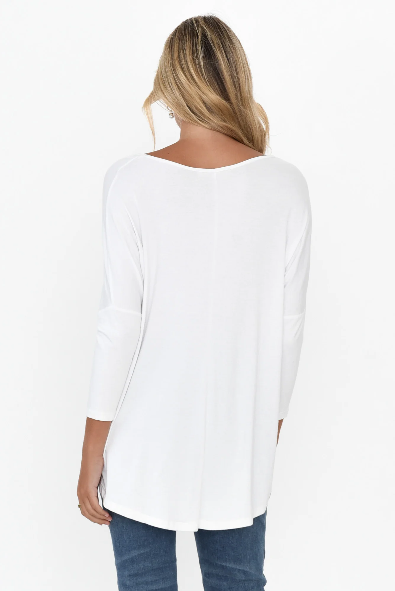 White Milan 3/4 Sleeve Top