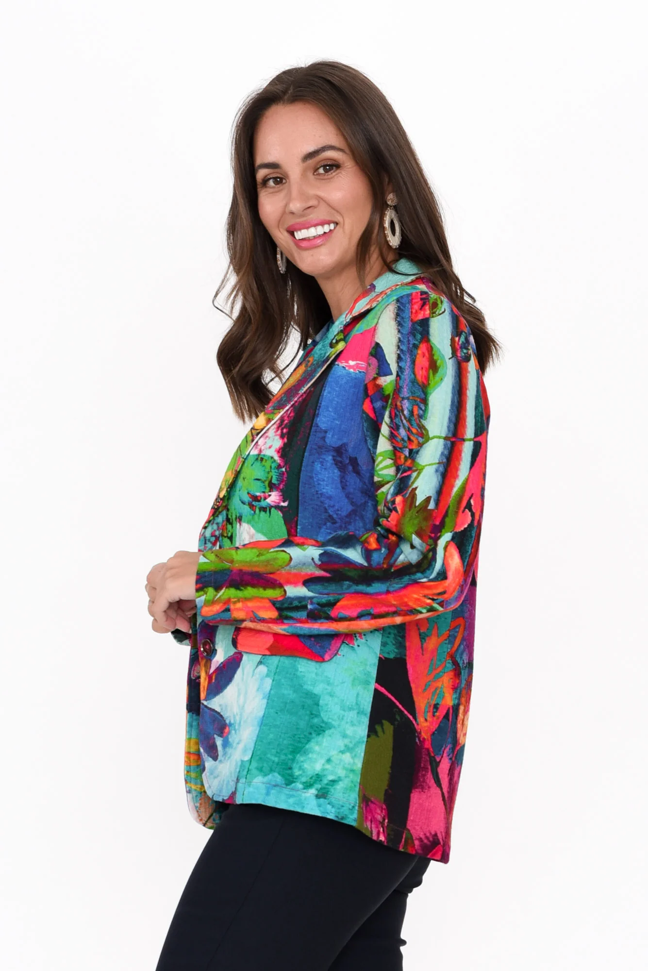 Dunstan Pink Flower Cotton Blazer