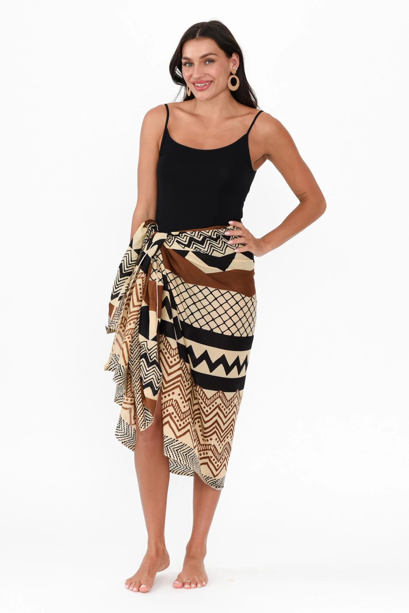 Rimini Brown Geo Sarong