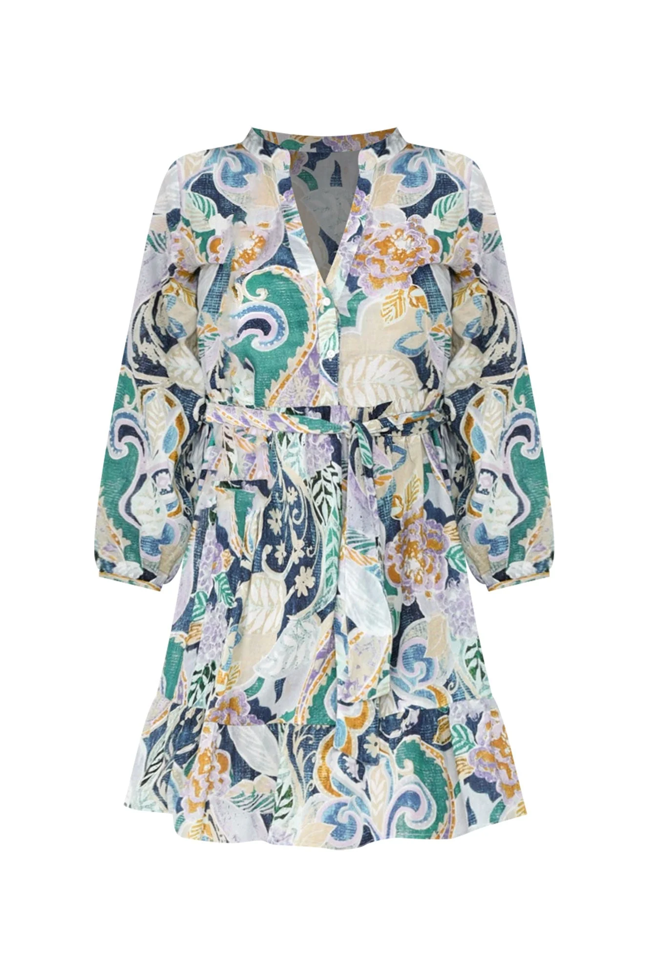 Sofia Blue Paisley Cotton Dress