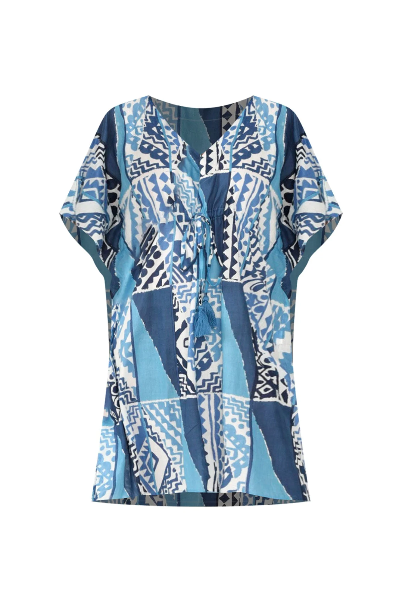 Isabel Blue Motif Cotton Kaftan