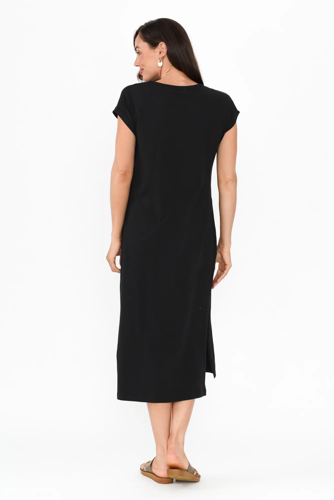 Lavin Black Cotton Stretch Dress