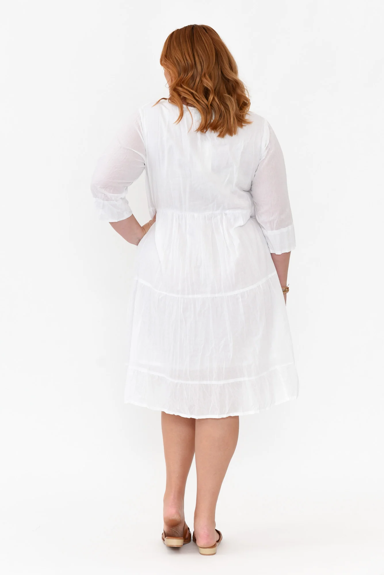 Milana White Crinkle Cotton Dress