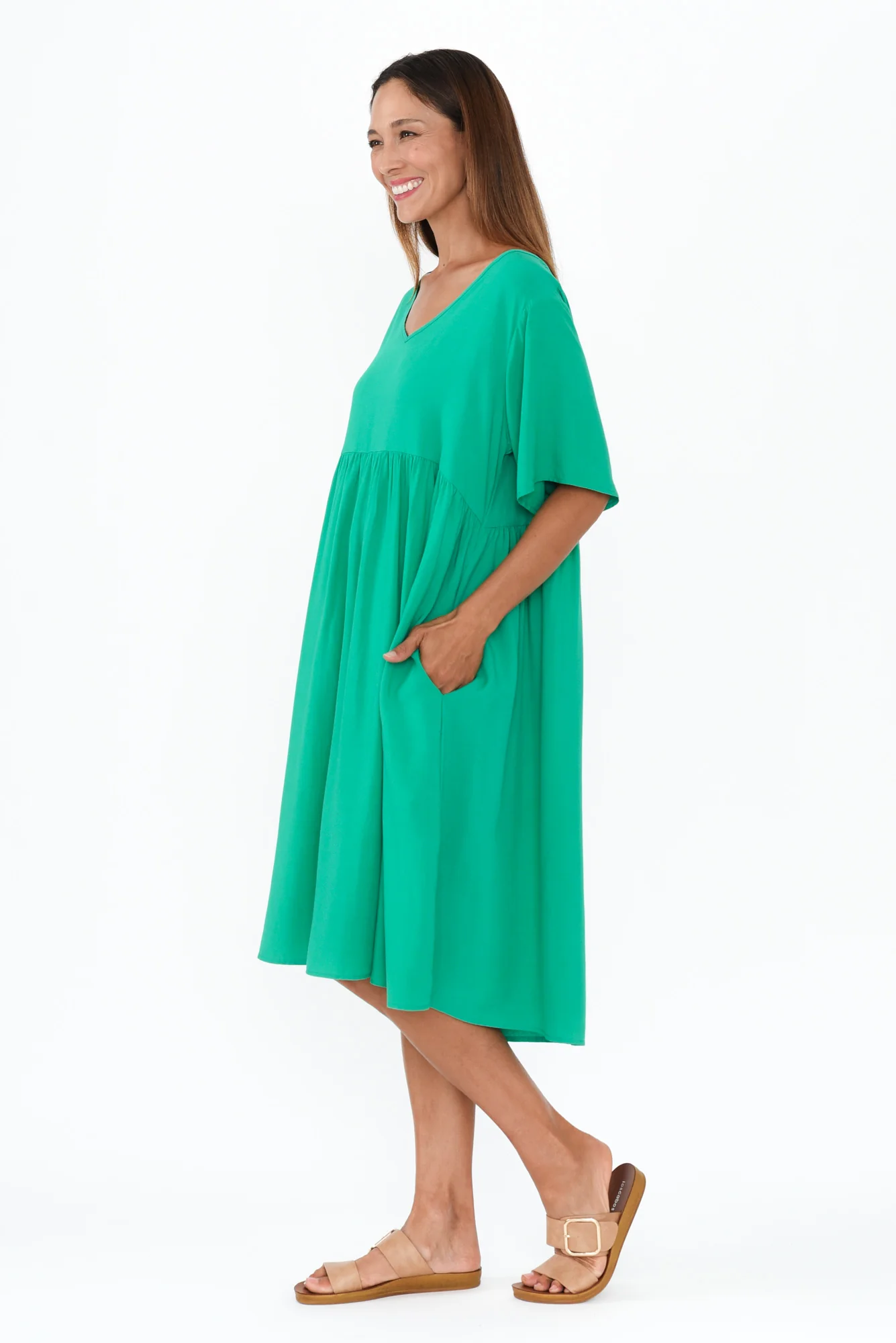 Sharlene Green Midi Dress
