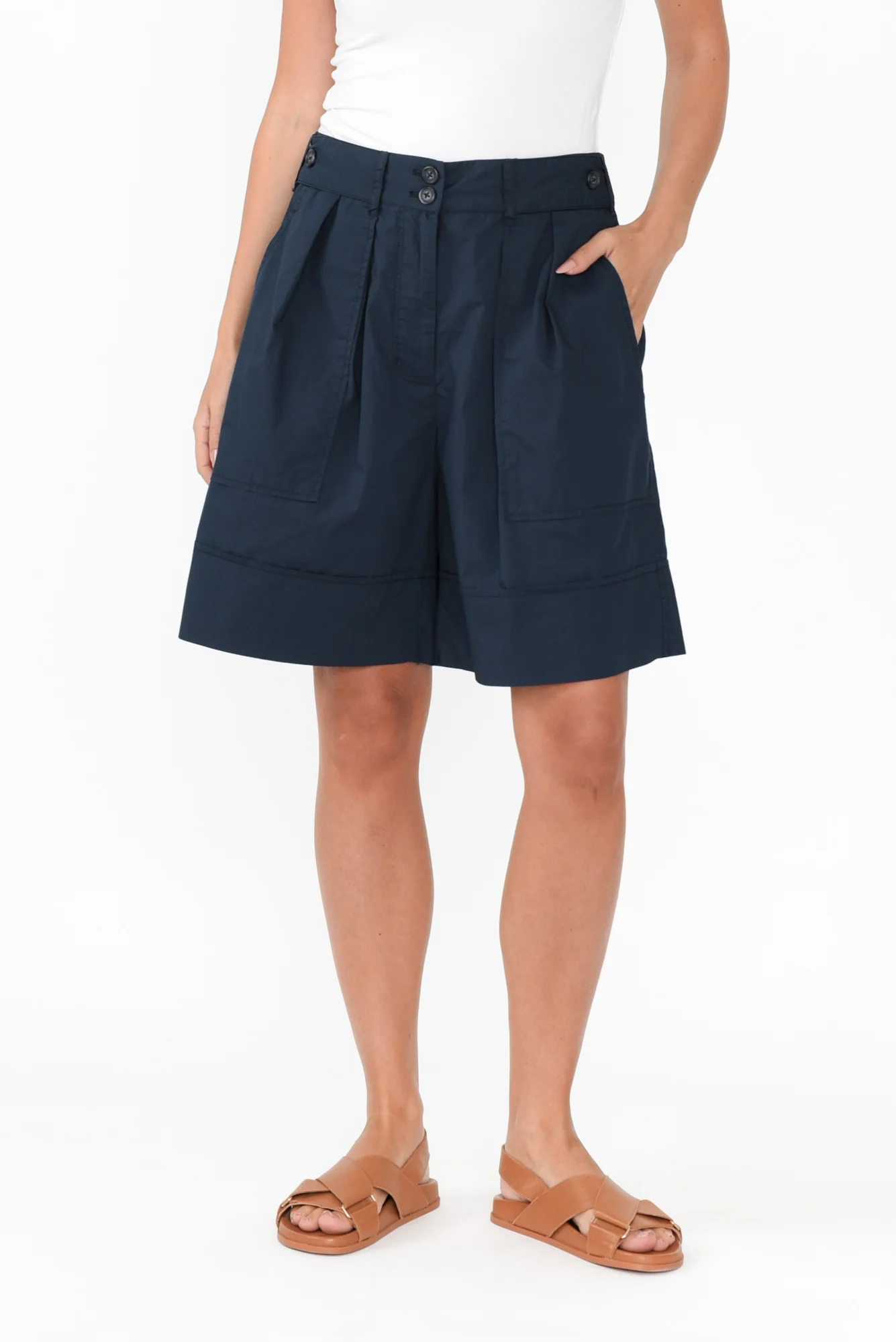 Harlyn Navy Cotton Shorts