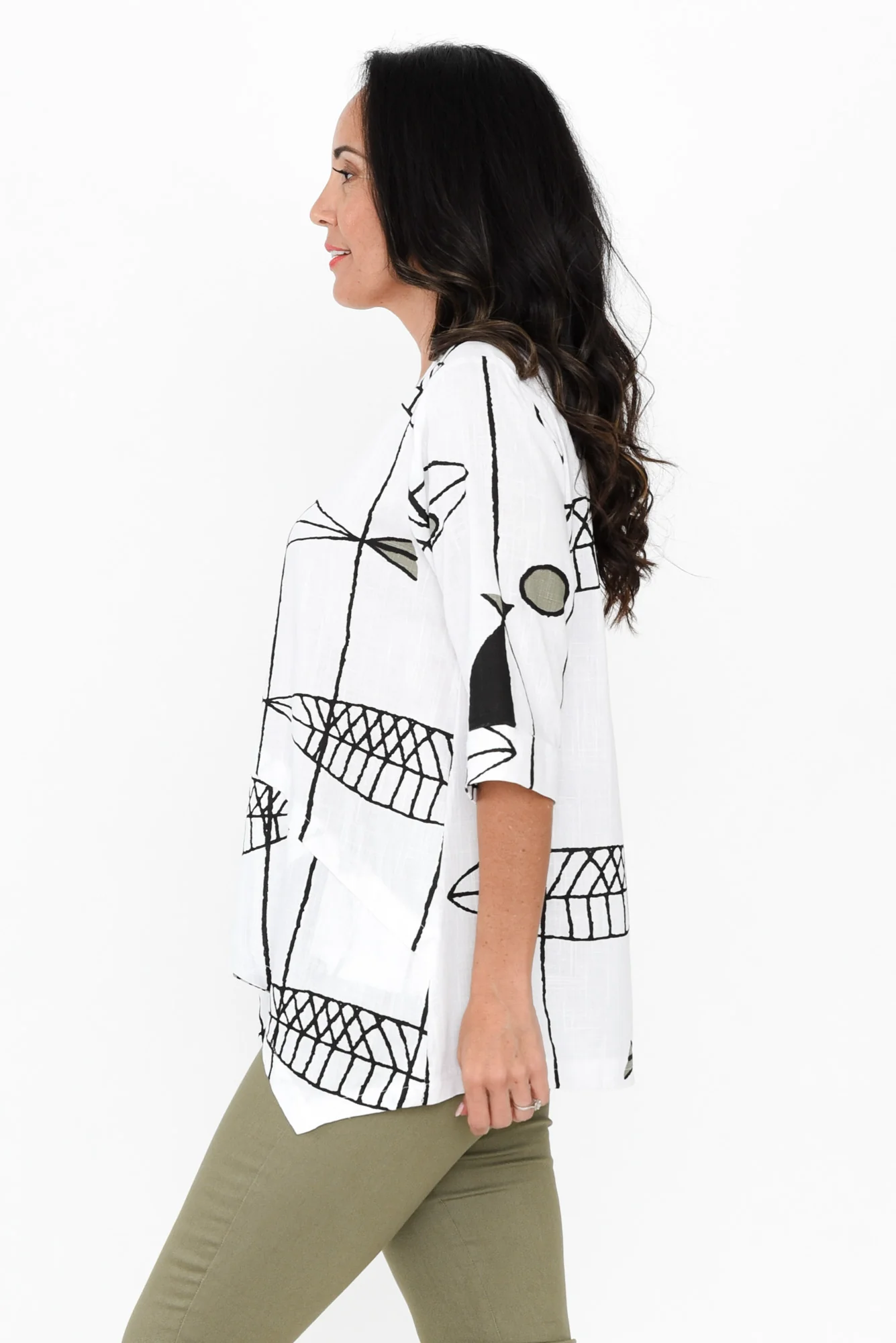 Anya White Sea Linen Cotton Top