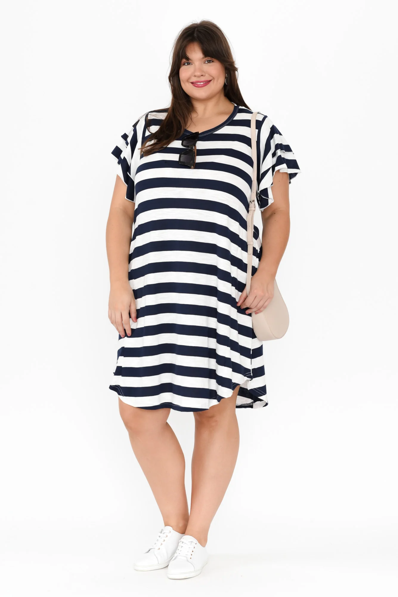 Sydney Blue Stripe Cotton Tee Dress
