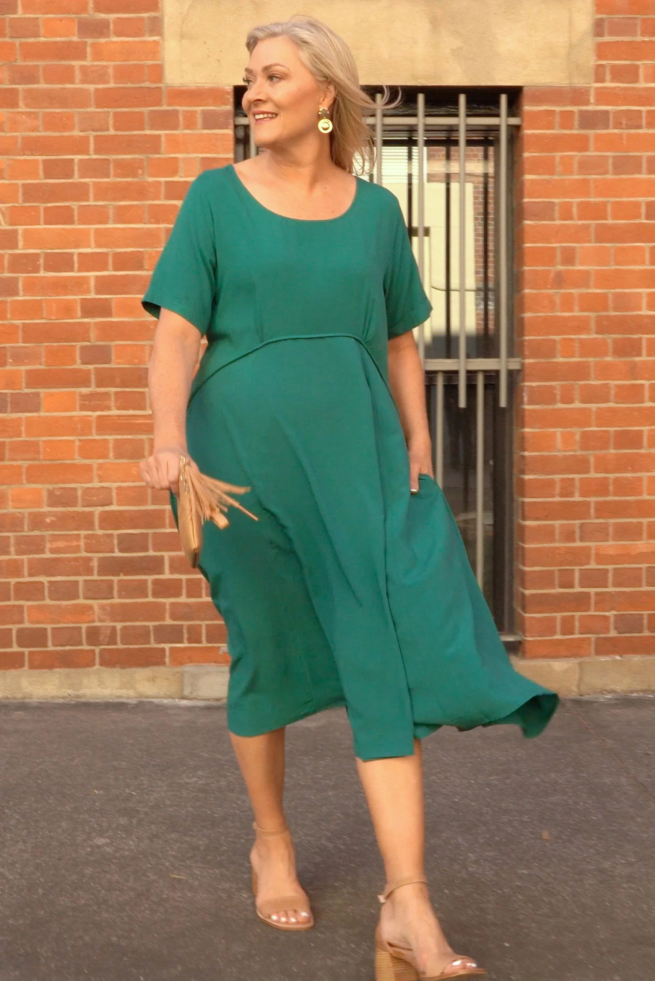 Zaelia Emerald Crescent Dress