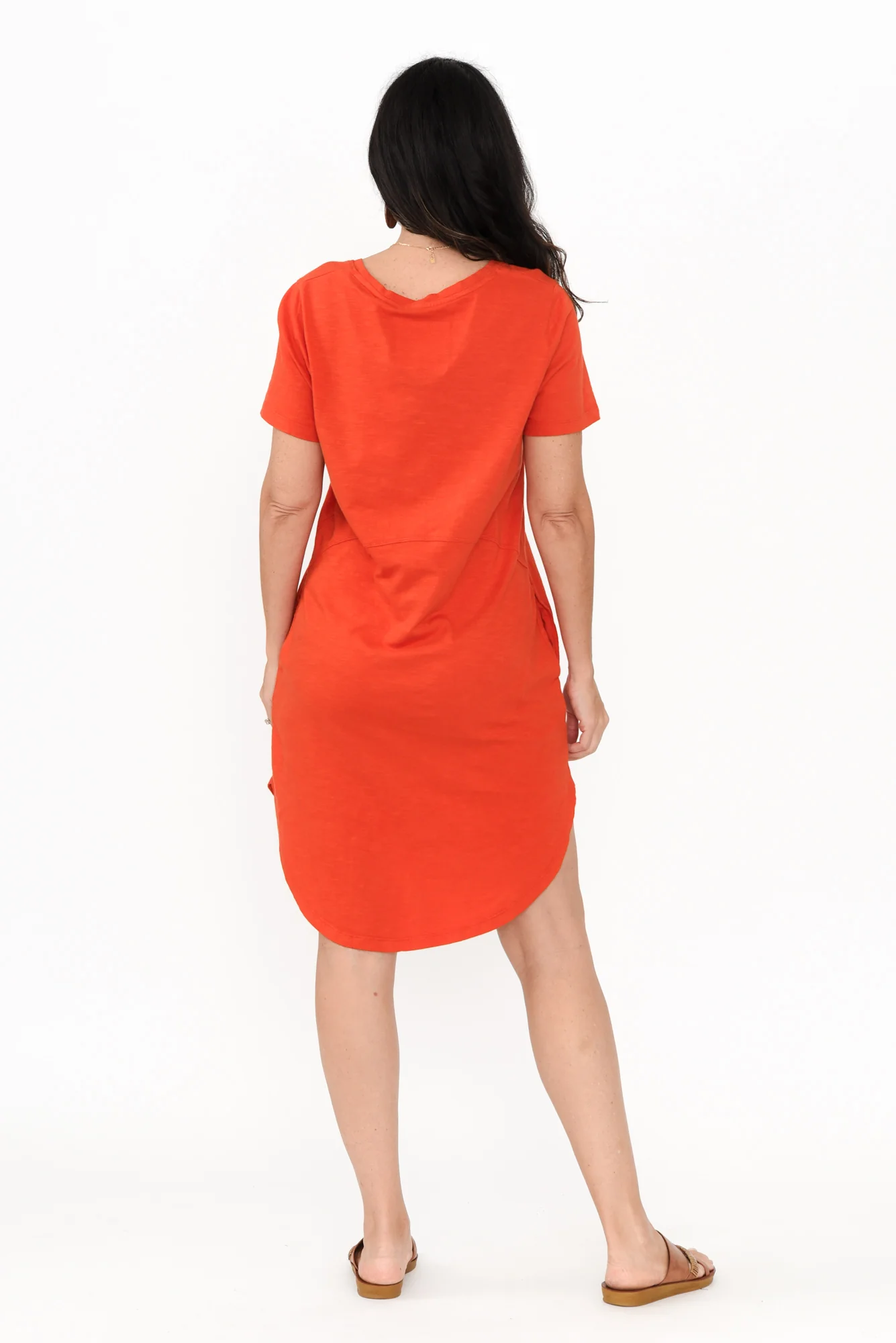 Bay Orange Cotton Tee Dress
