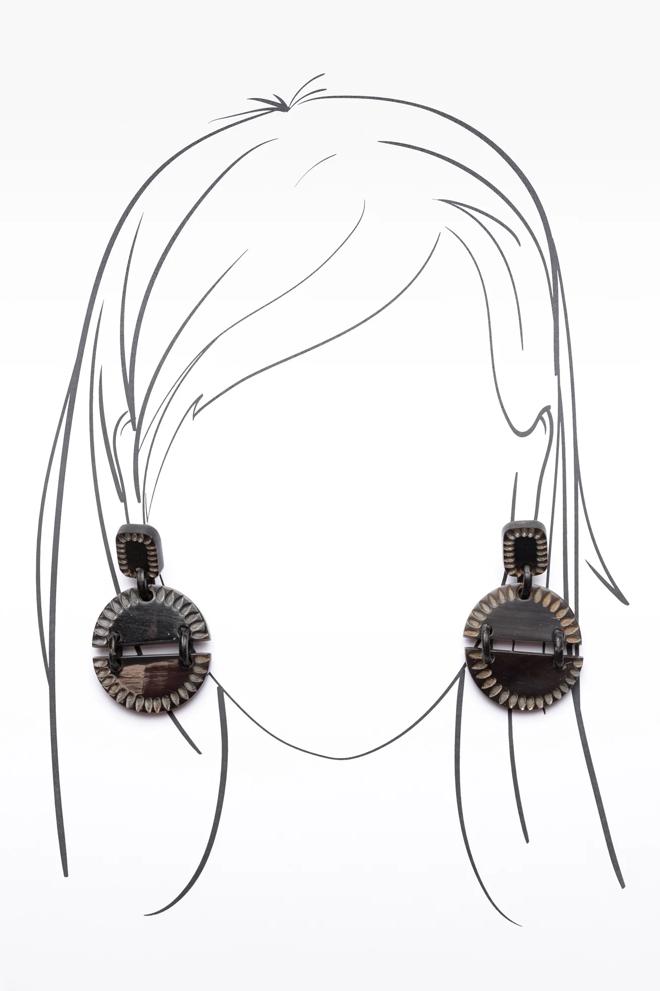Candice Black Split Circle Earrings