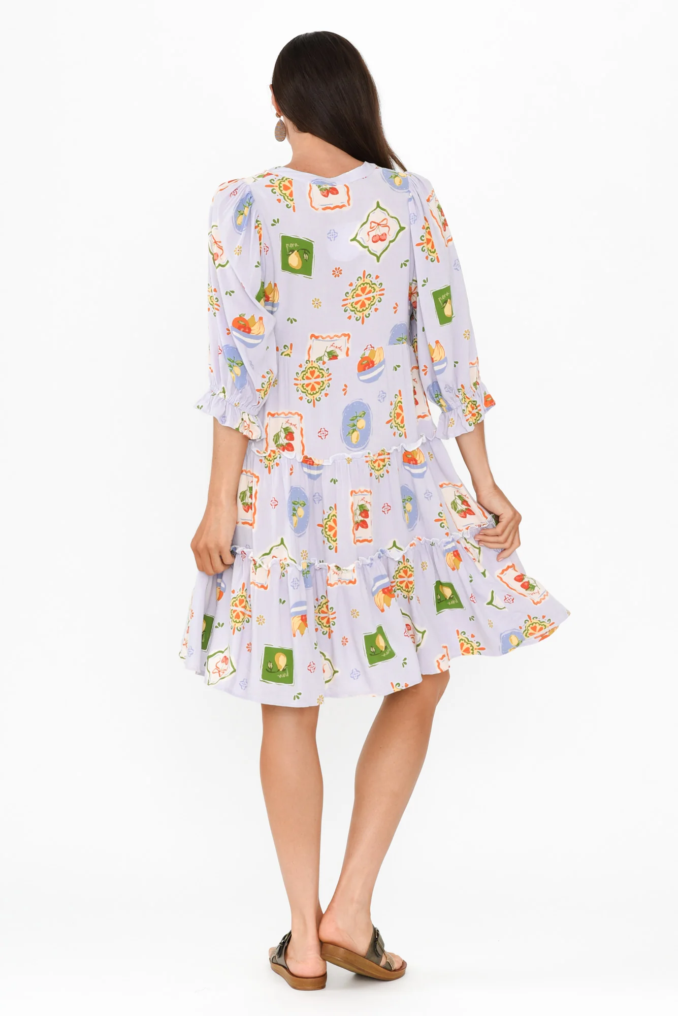 Irena Blue Harvest Tier Dress