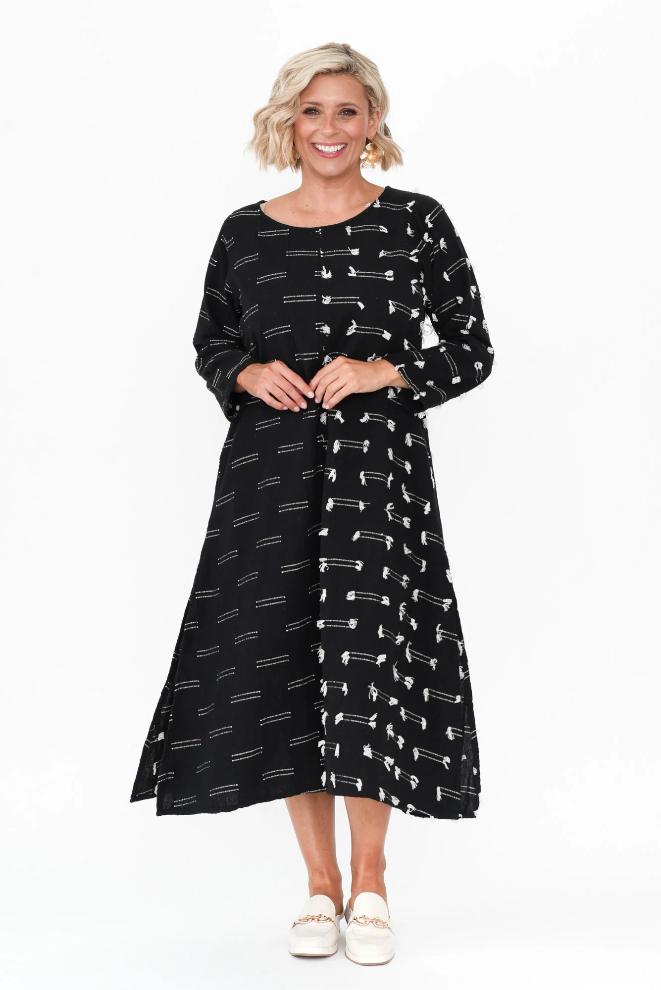 Ilaria Black Dash Cotton Dress
