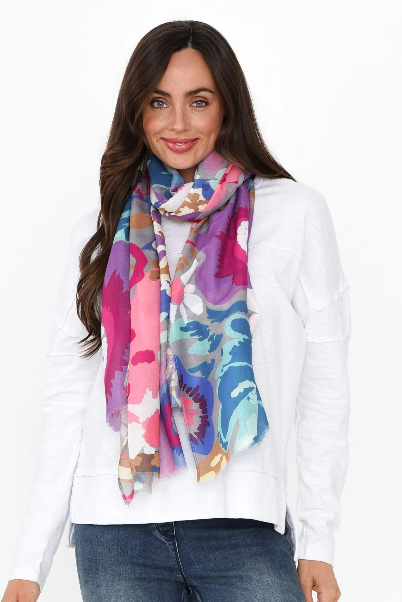Florence Pink Floral Scarf