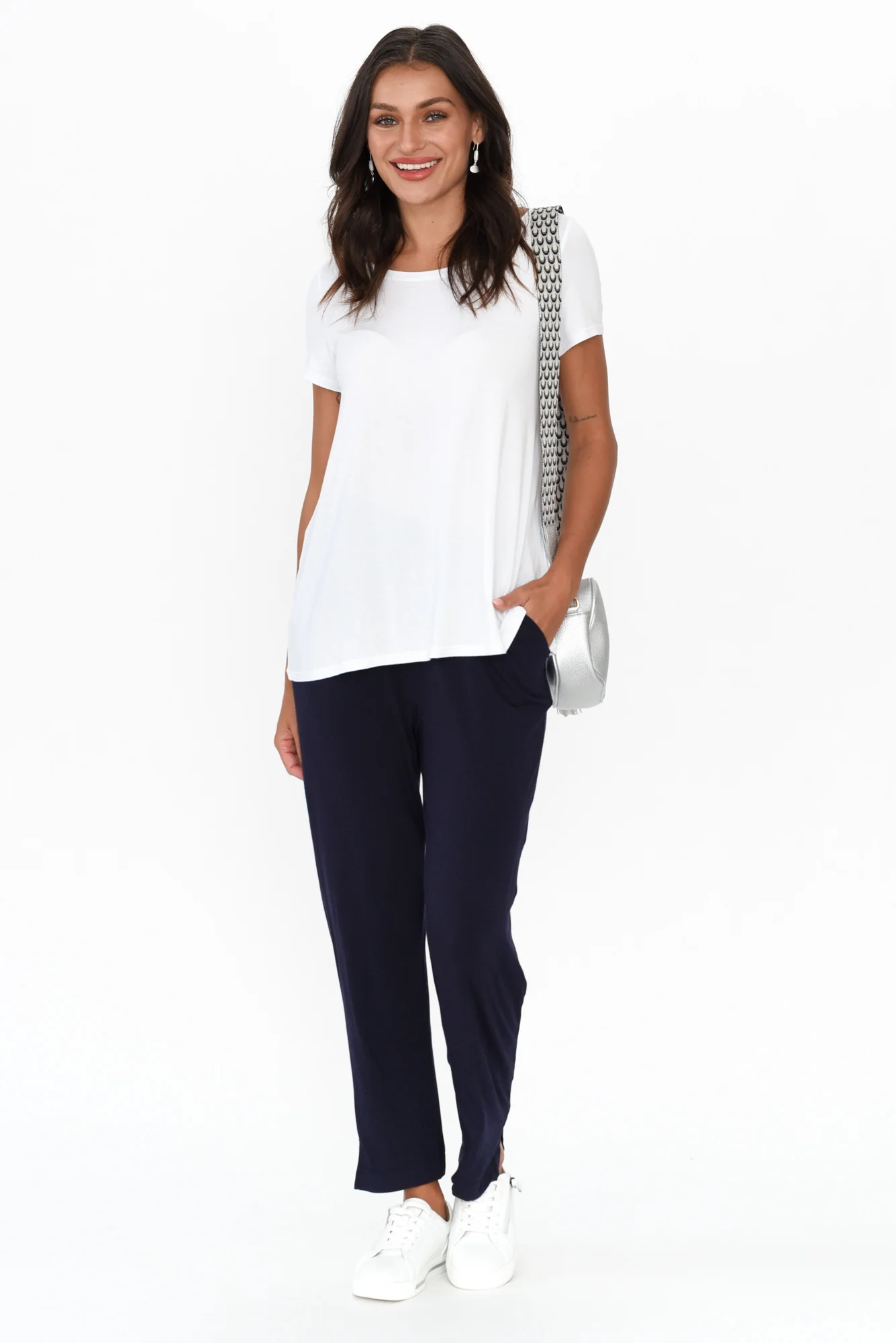 White Micro Modal Swing Tee
