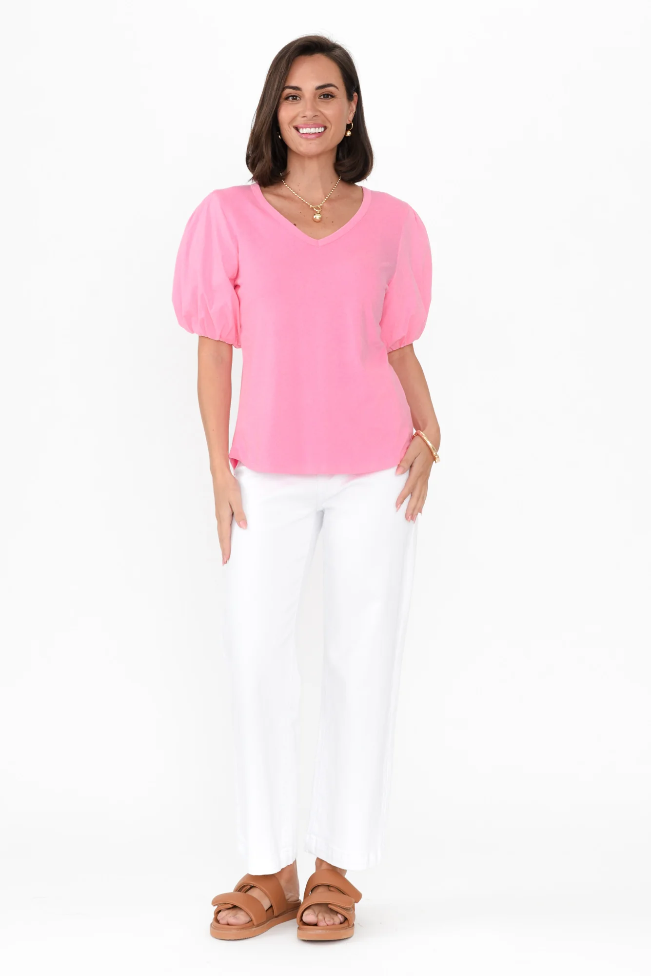 Joy Pink Cotton Blend Tee