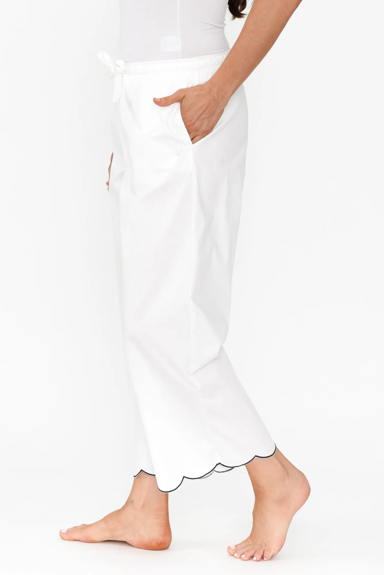 Marlee White Cotton Pyjama Pants