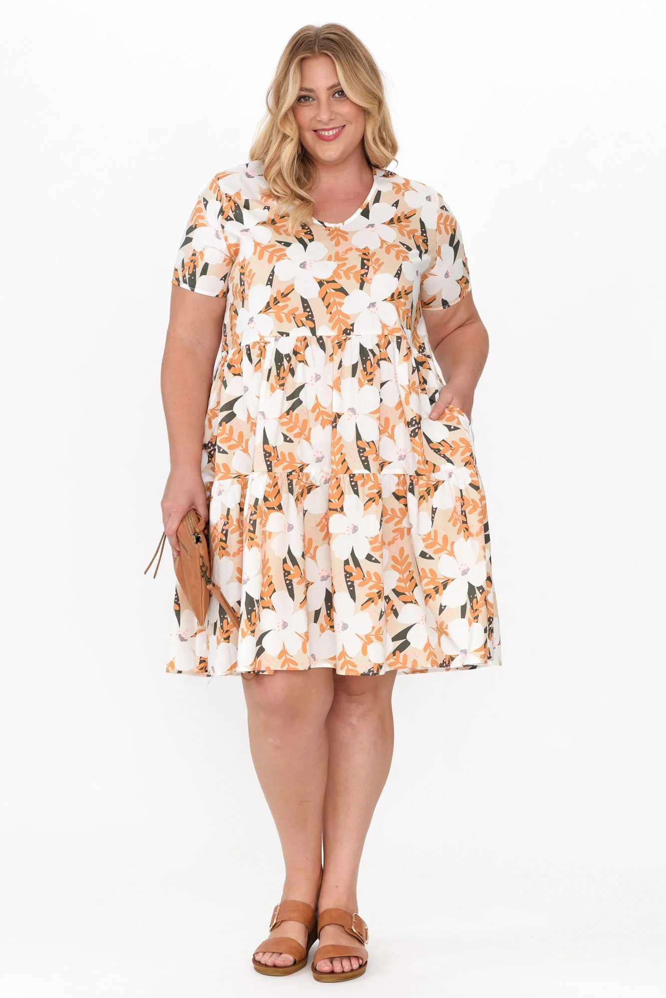 Kienna White Blossom Cotton Poplin Dress