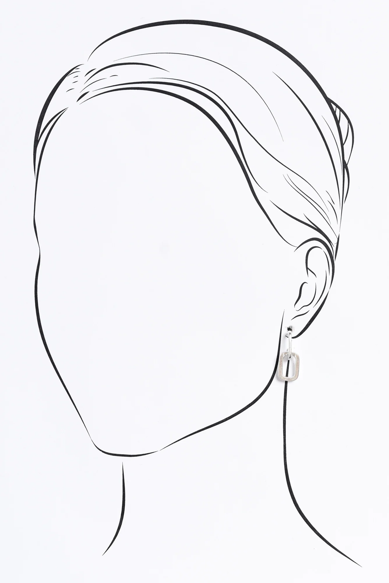 Jeanie Silver Rectangle Drop Earrings