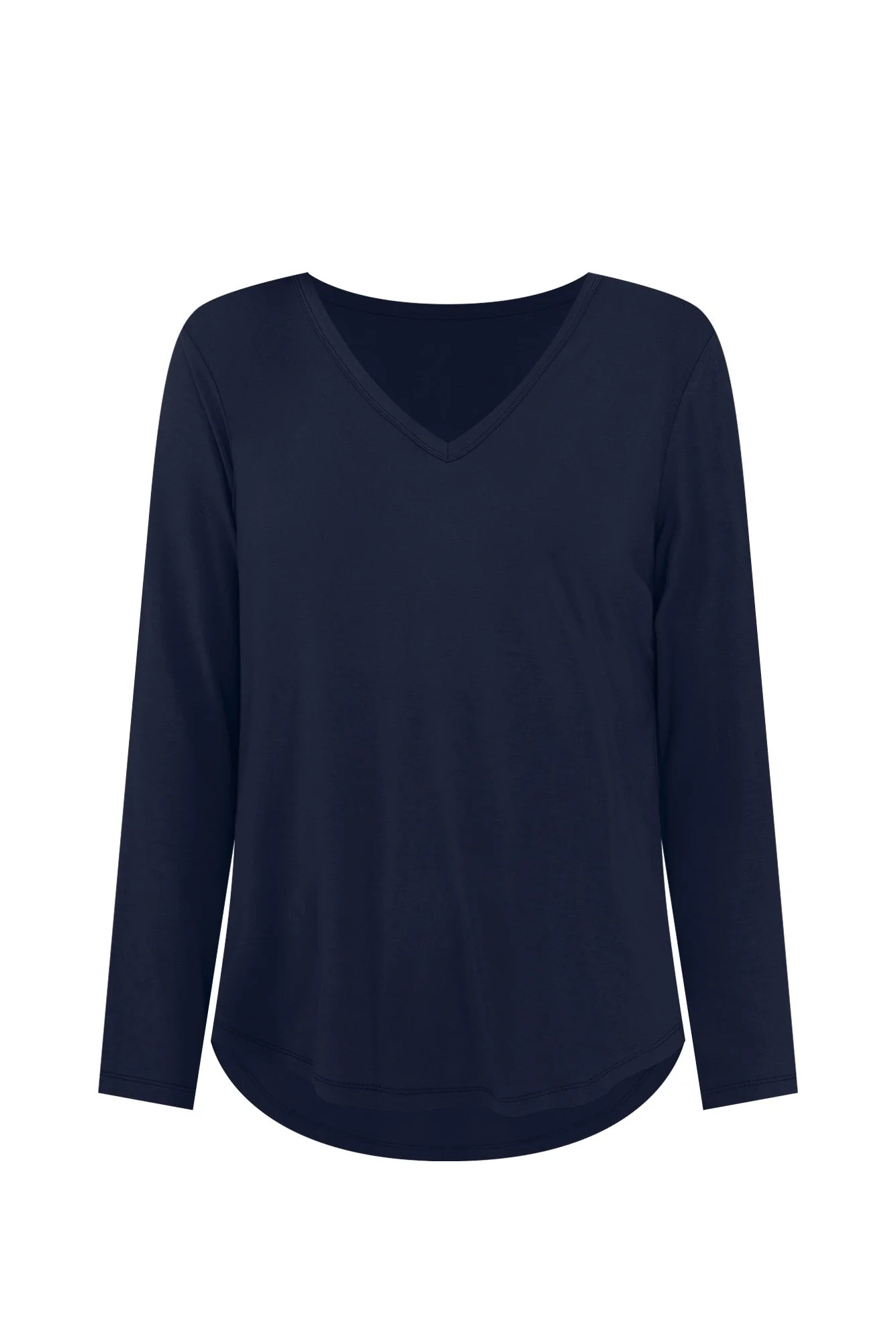 Sia Navy Bamboo V Neck Top