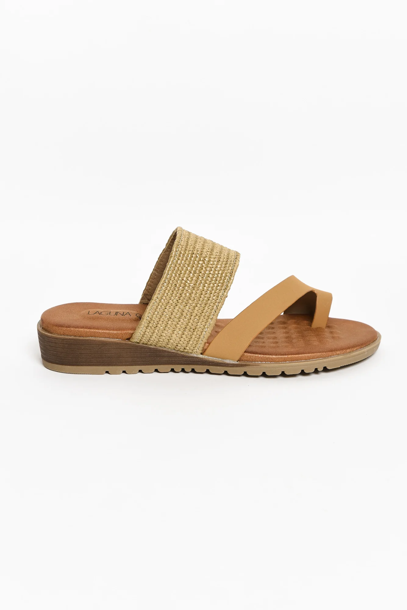 Meduza Tan Woven Strappy Slide