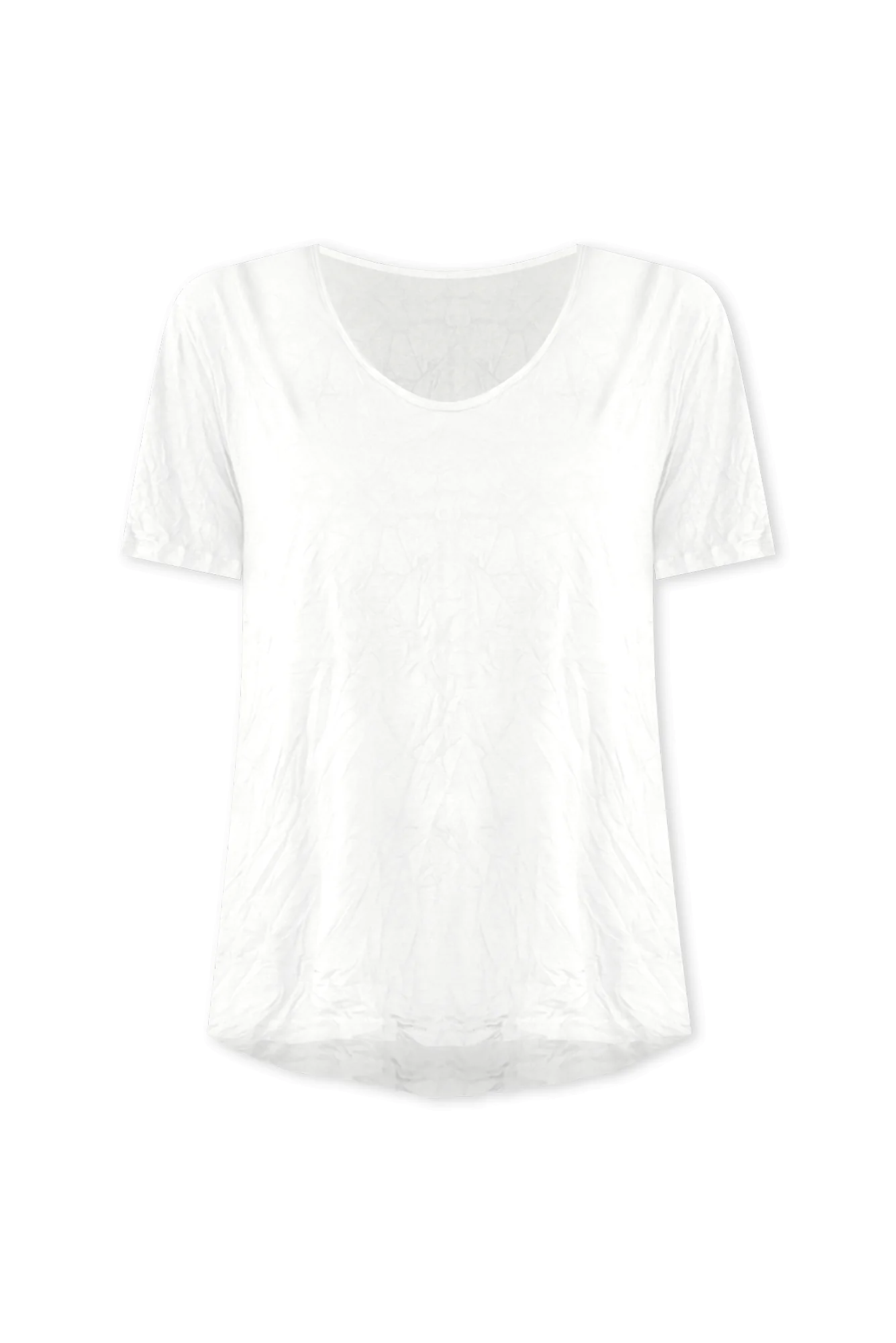 Marley White Crinkle Cotton Short Sleeve Top