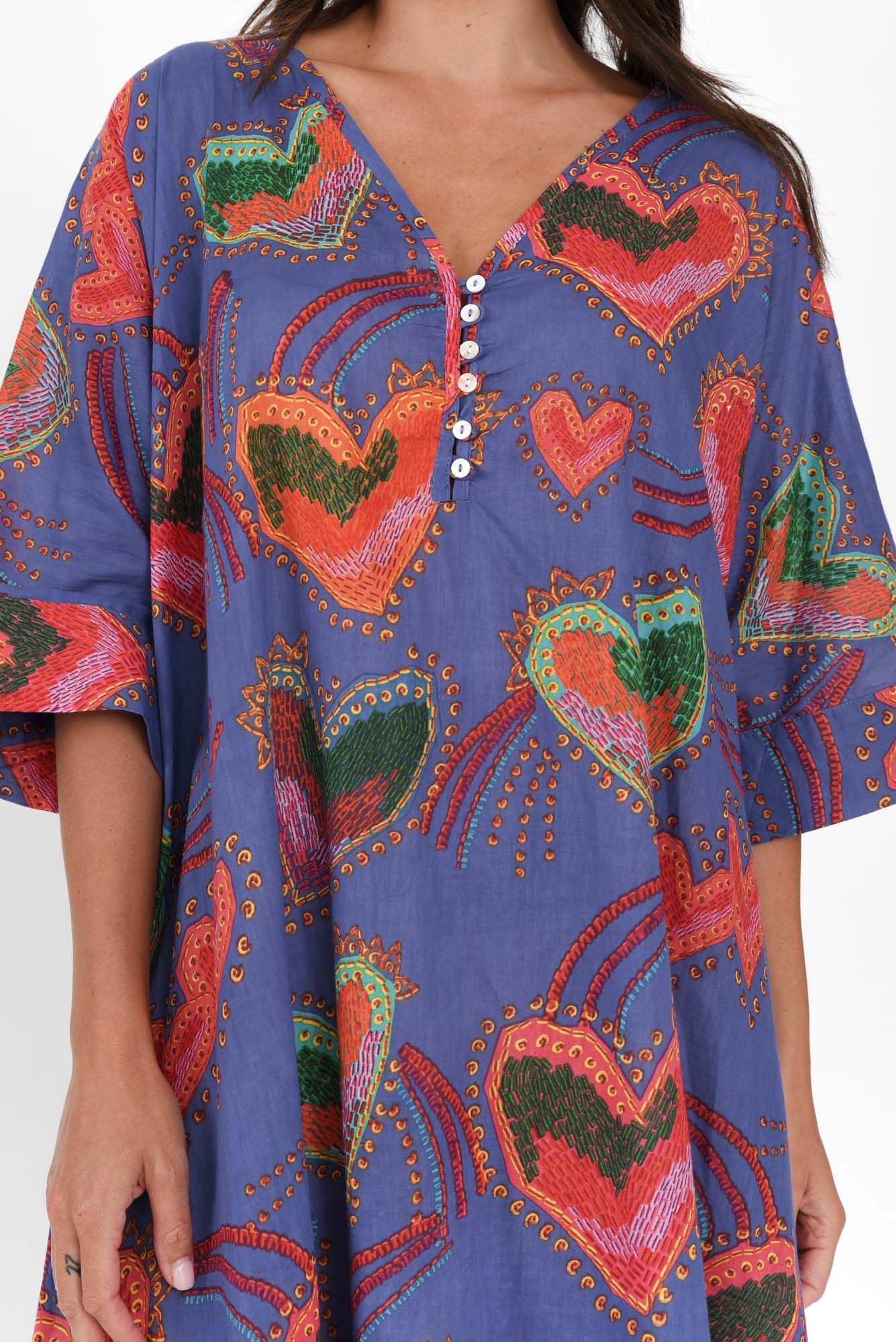 Tella Purple Heart Cotton Kaftan