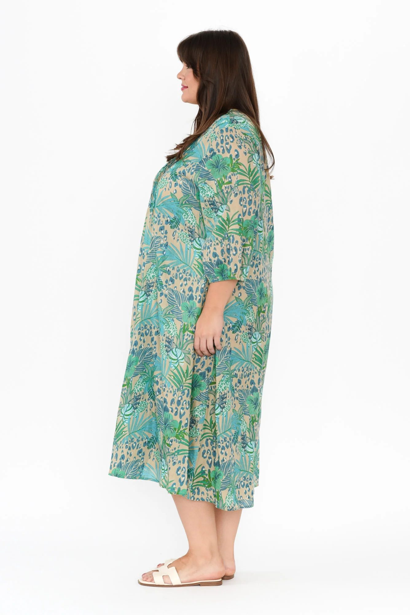 Fria Blue Jungle Cotton Dress