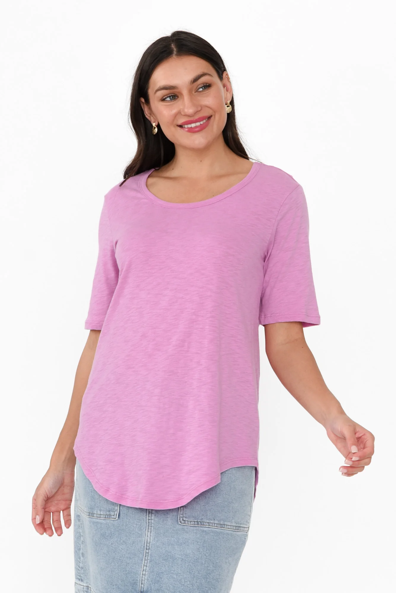 Ariana Candy Pink Cotton Tee