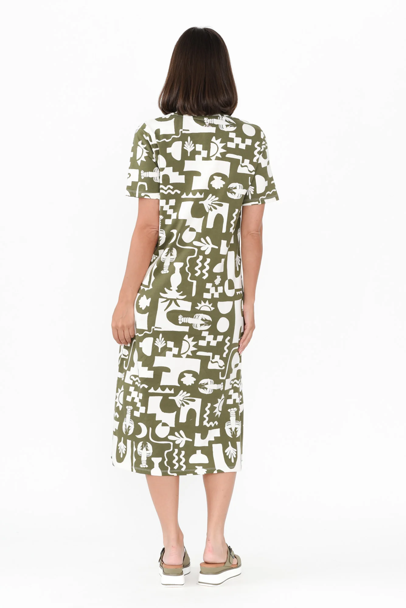 Postcard Khaki Coastal Cotton Tee Dress