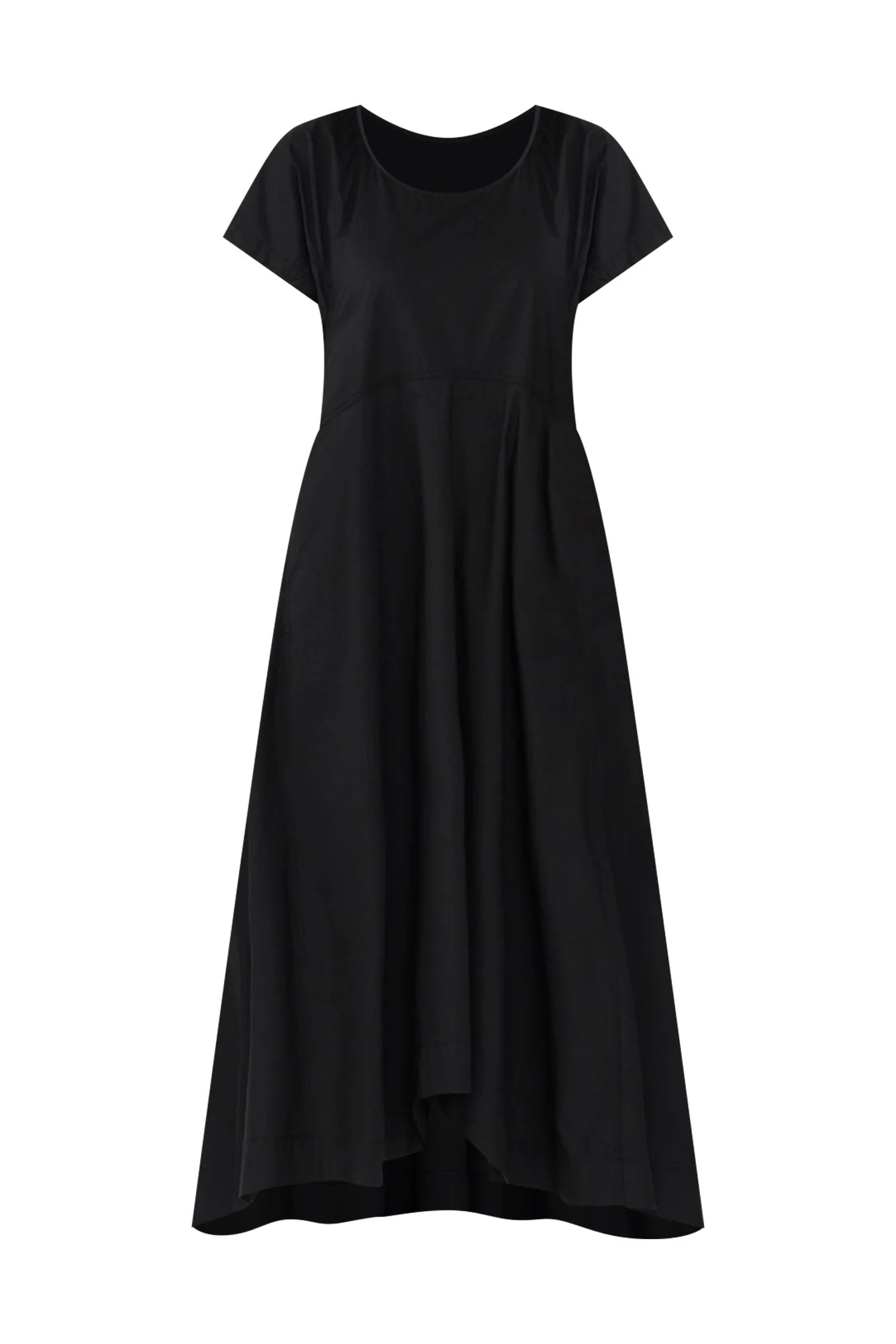 Harlyn Black Cotton Tulip Dress
