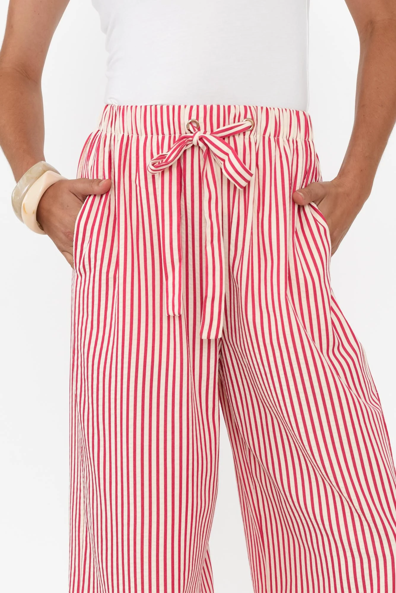 Portia Red Stripe Drawstring Pants