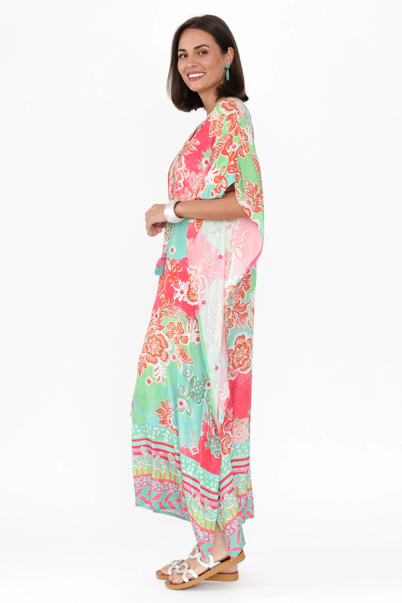 Sheniz Pink Floral Kaftan