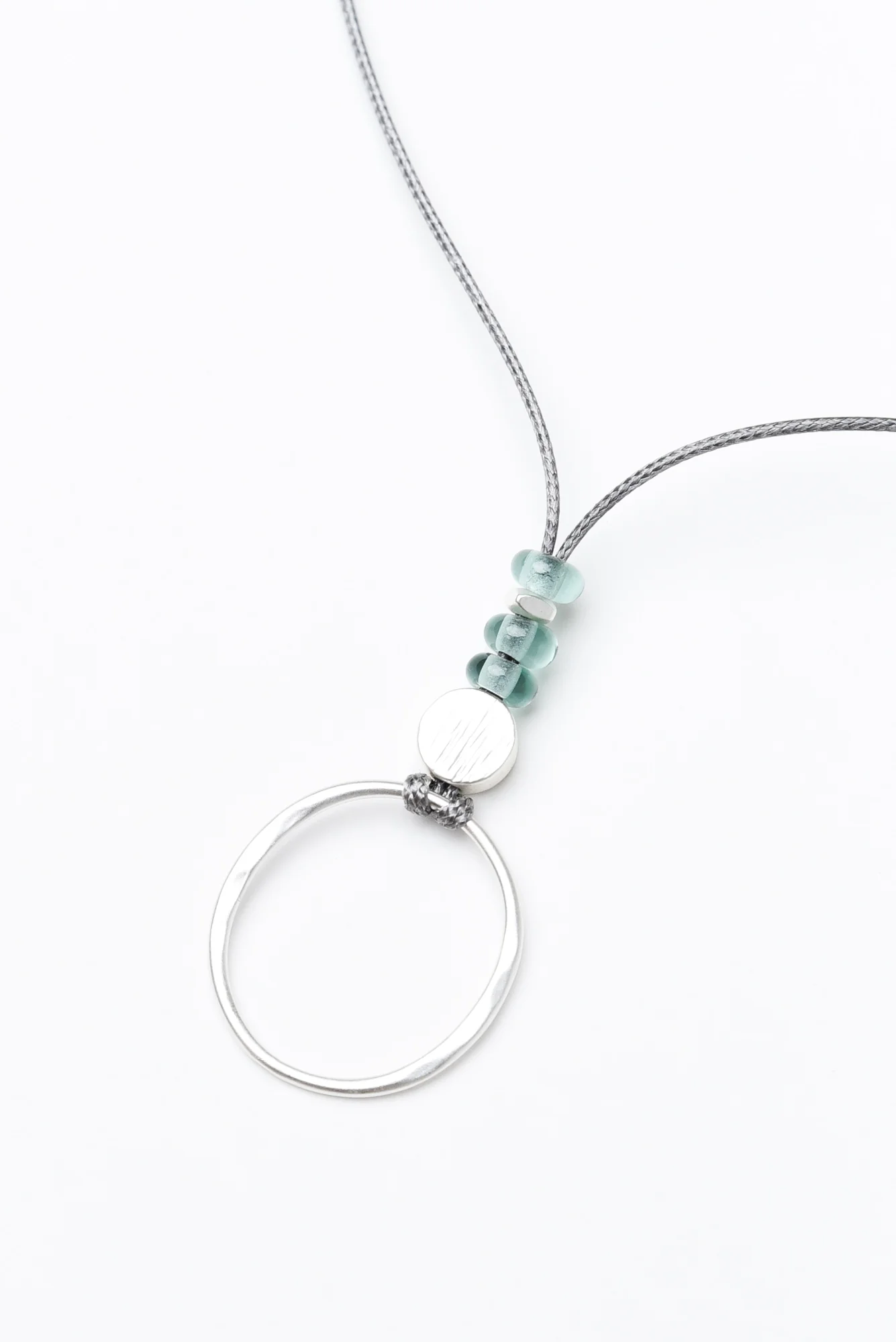 Andora Sage Beaded Circle Necklace