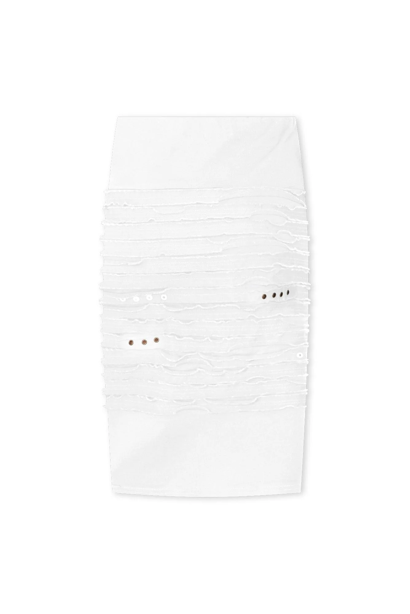 Lissa White Cotton Blend Twill Skirt