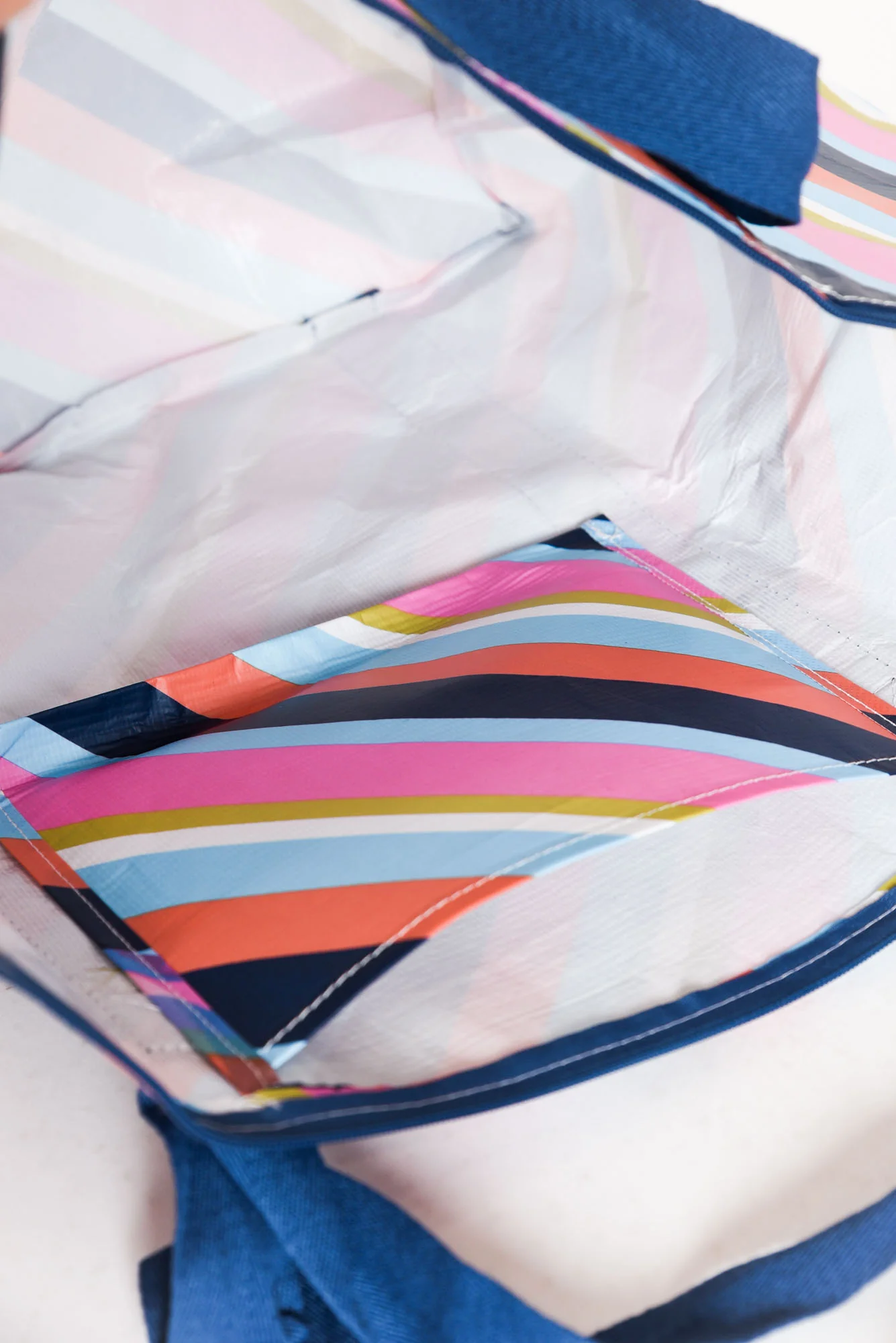 Cara Candy Stripe Zip Medium Tote