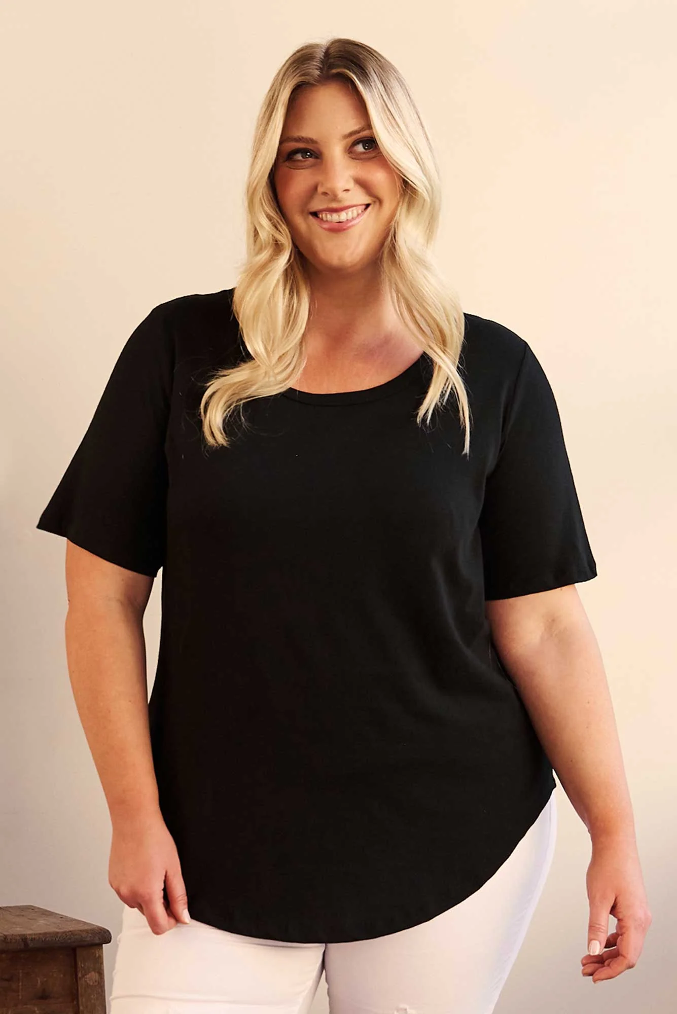 Ariana Black Cotton Tee