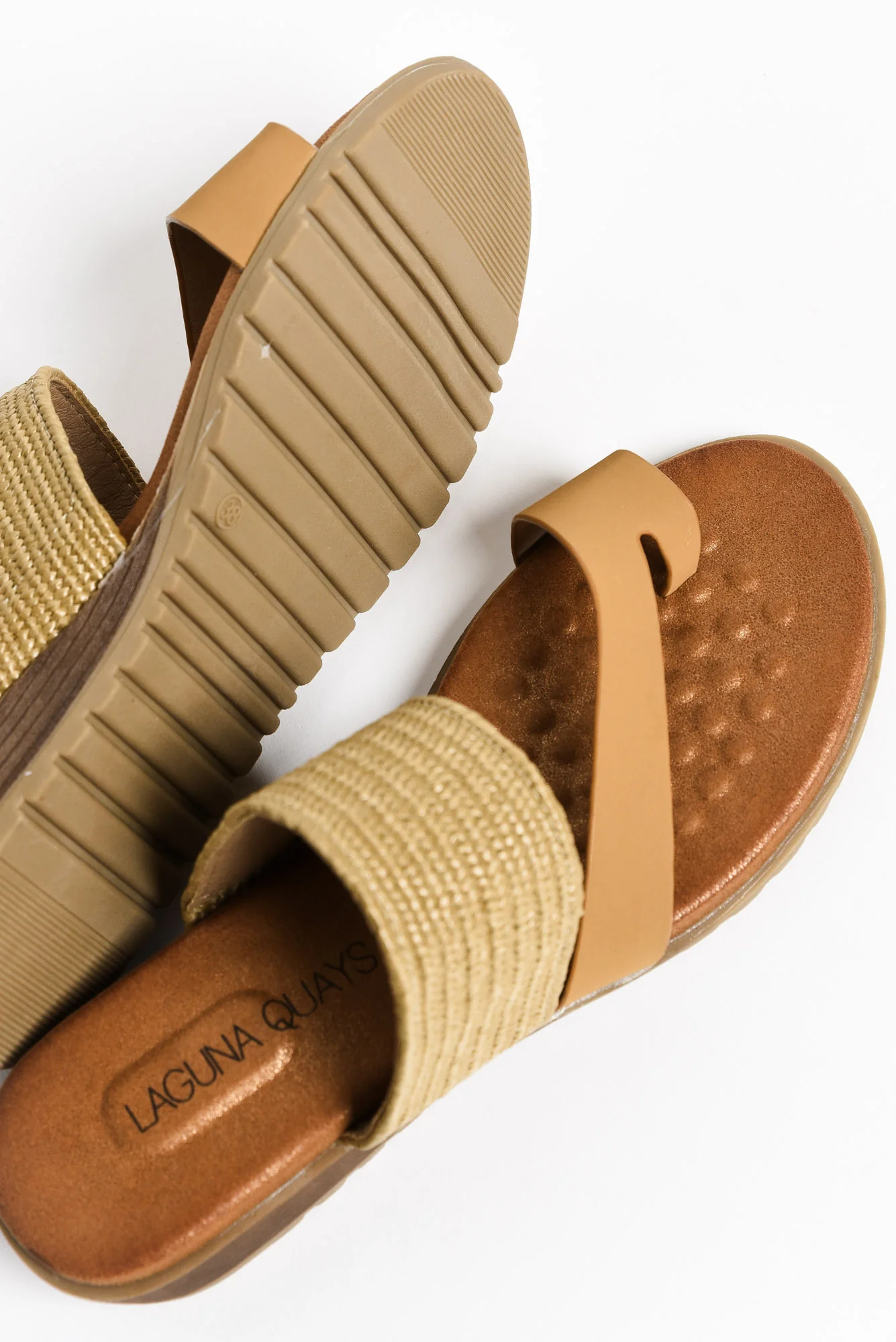 Meduza Tan Woven Strappy Slide