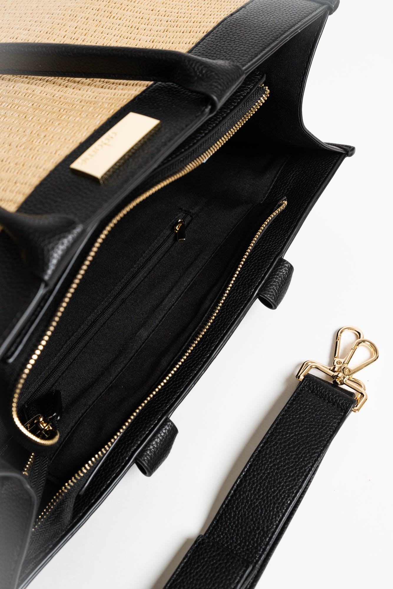 Amos Natural Contrast Weave Tote Bag