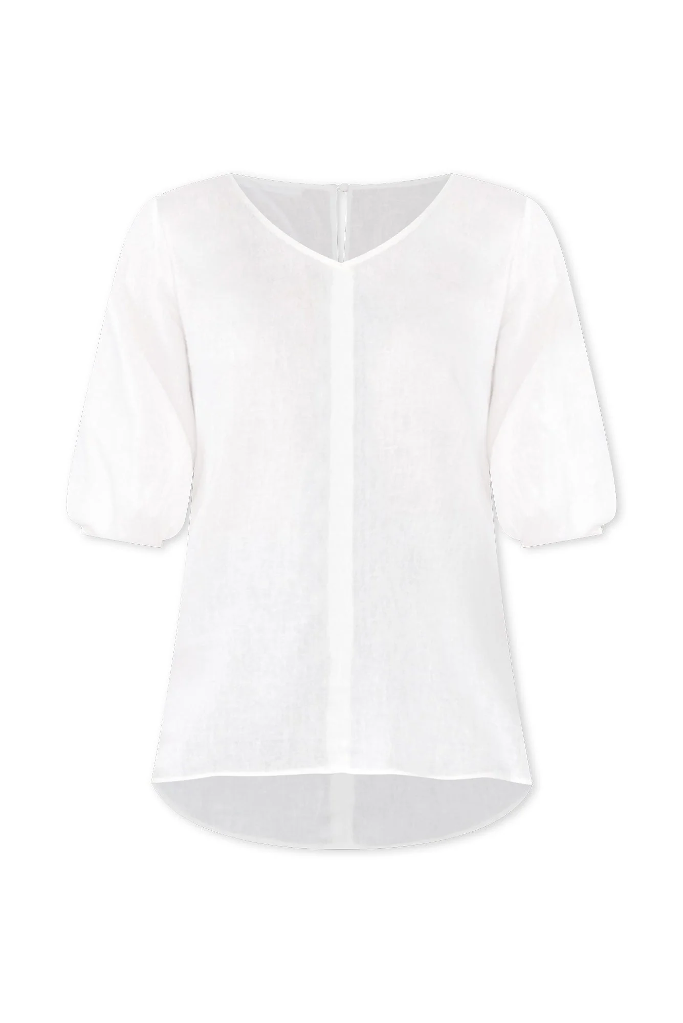 Elanora White Linen Blend Top