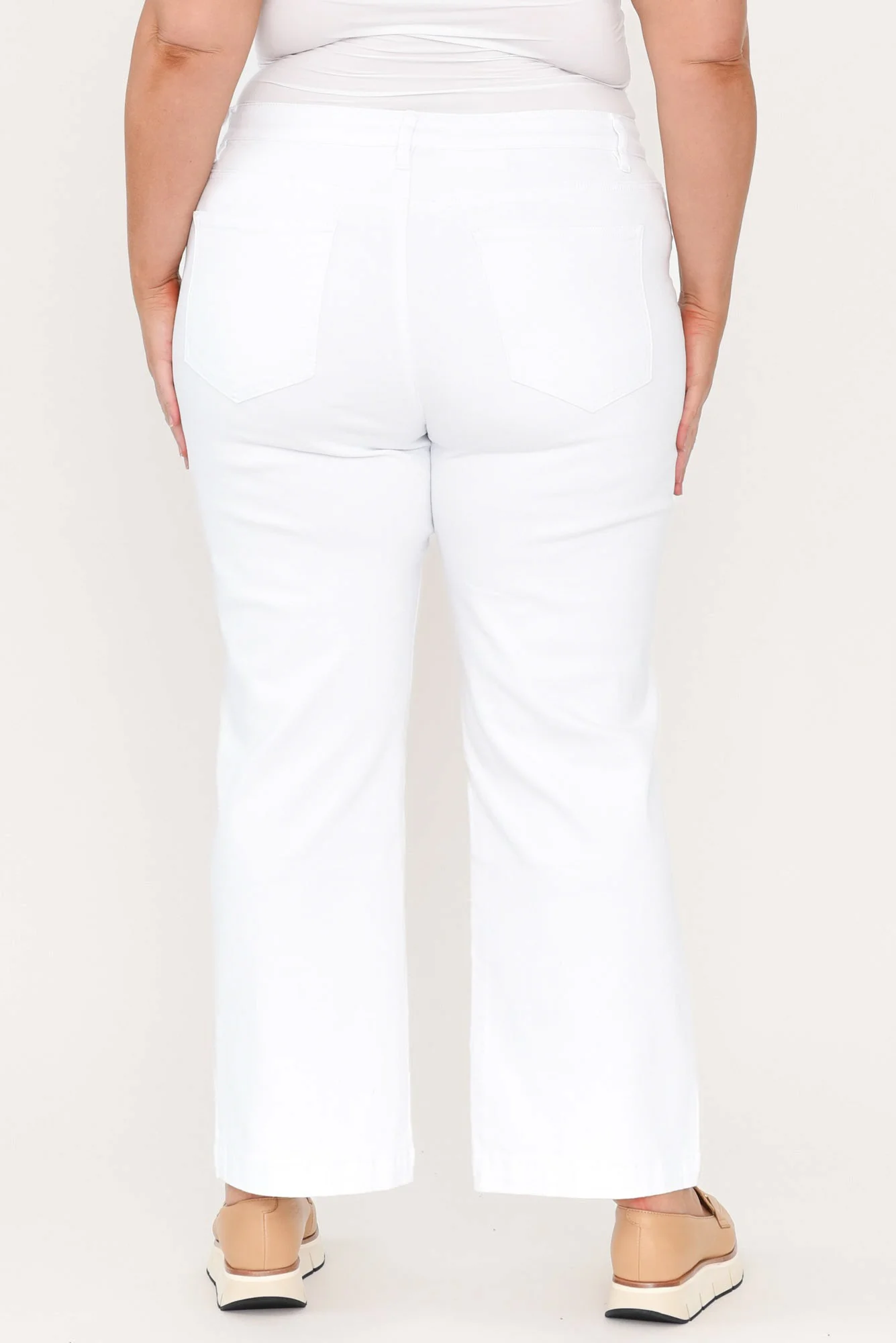 Retro White Wide Leg Jeans
