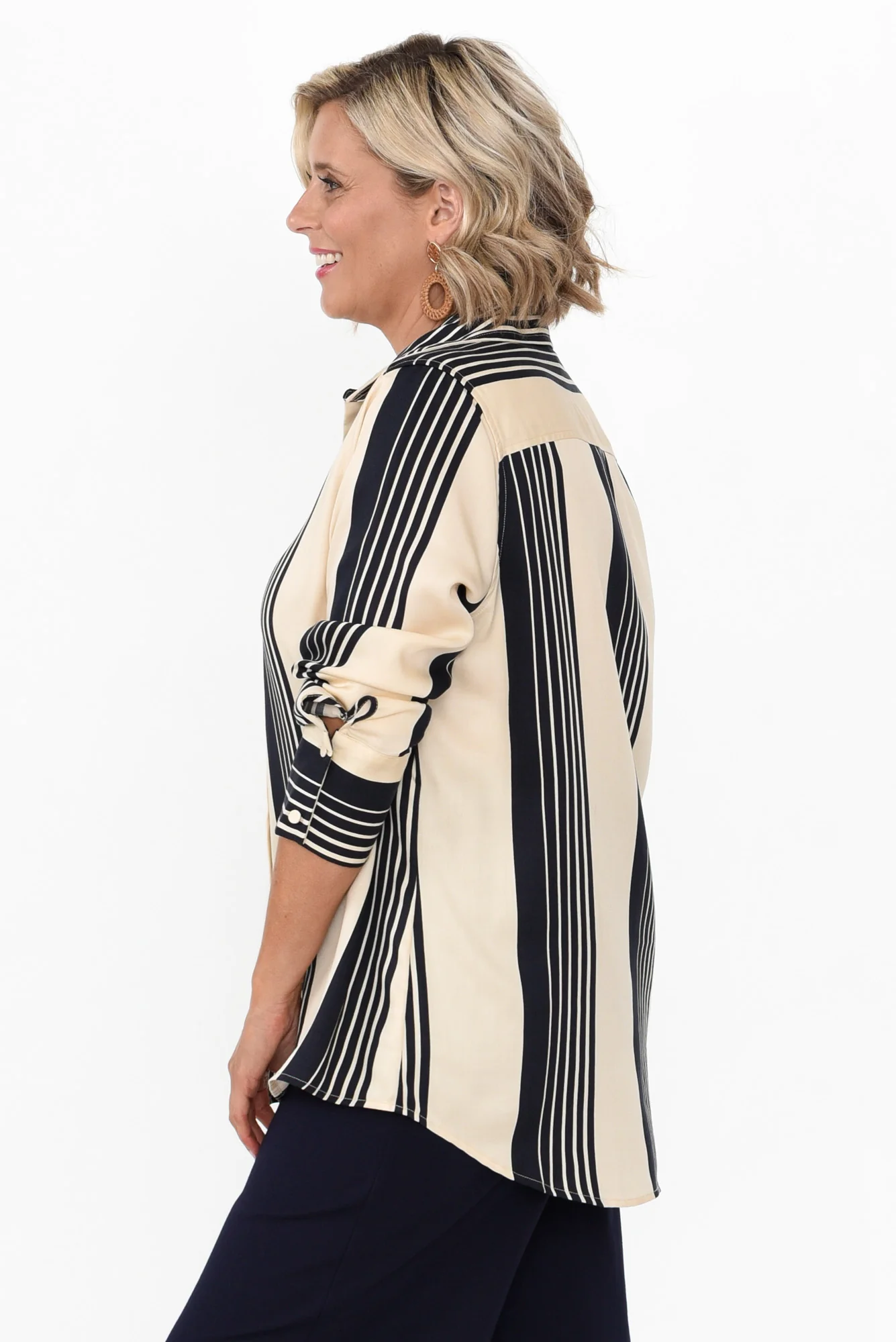 Heartstopper Navy Stripe Lyocell Shirt