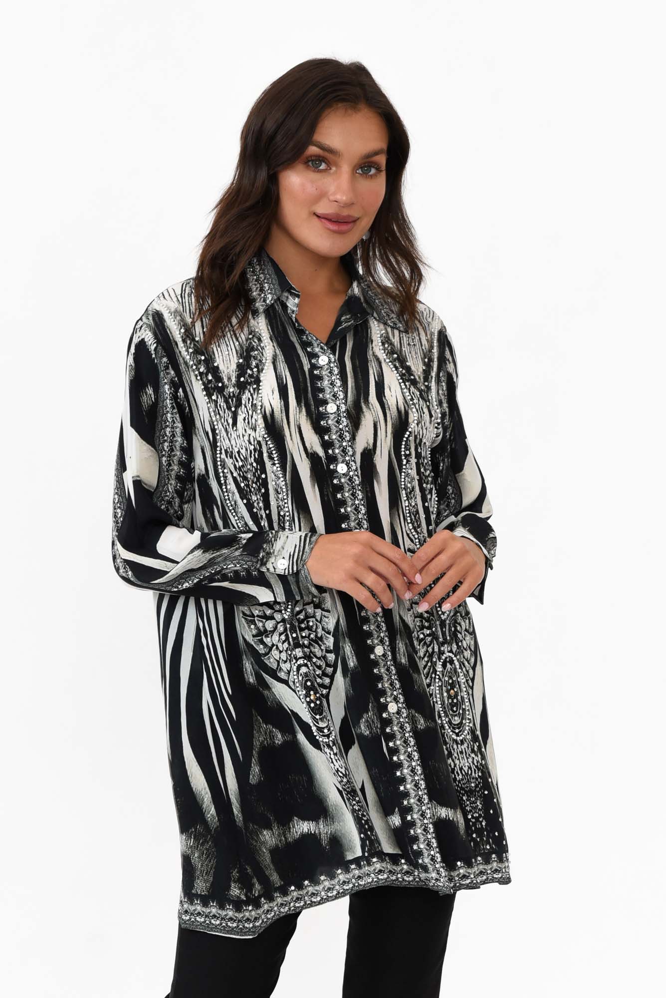 Zulu Black Silk Resort Shirt