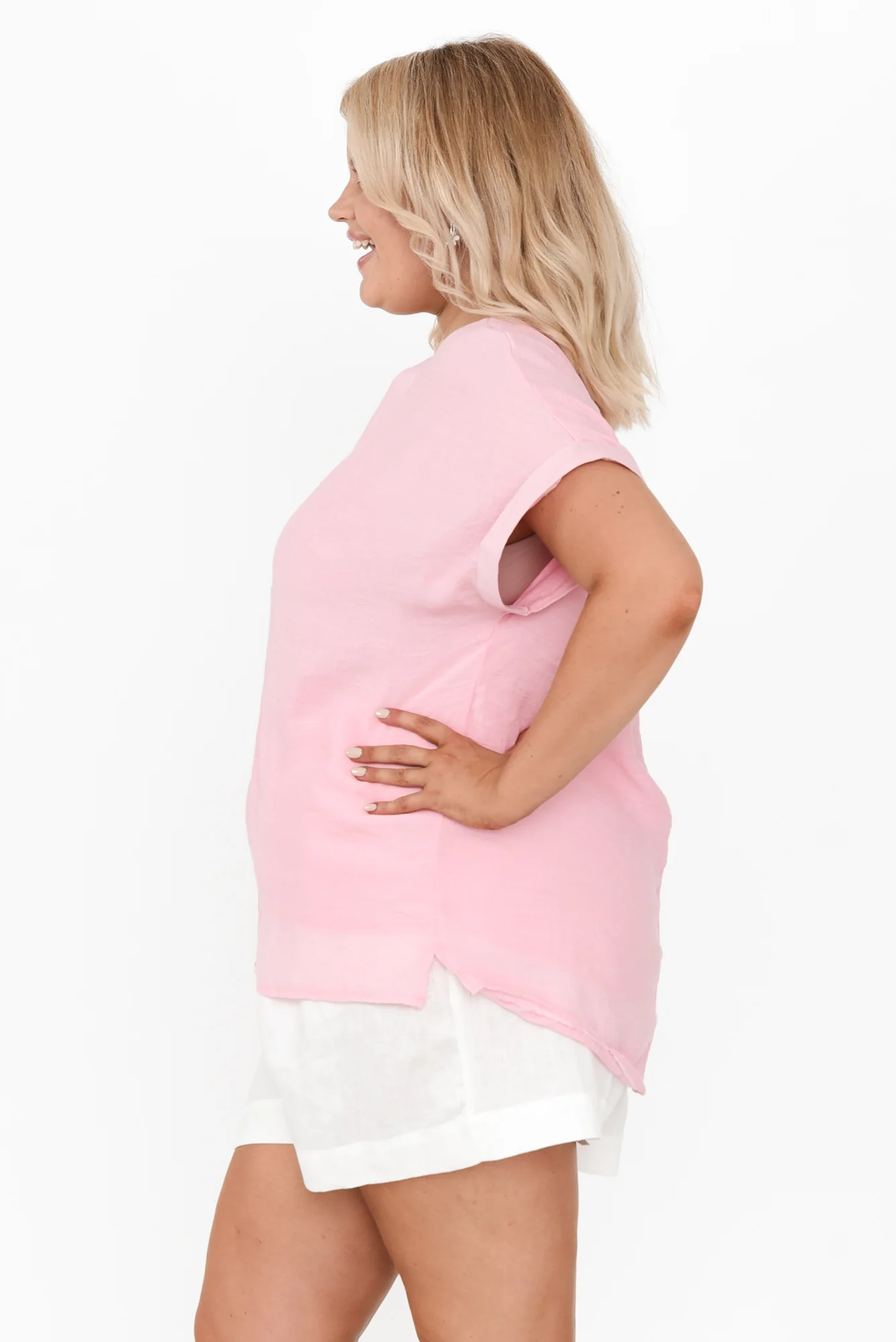 Miray Light Pink Button Top